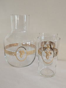 Vintage/Previously Adored Libbey Gold Laurel Leaf Monogram "P" Glassware Set - Set of 7