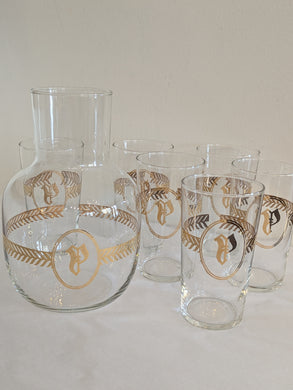 Vintage/Previously Adored Libbey Gold Laurel Leaf Monogram 