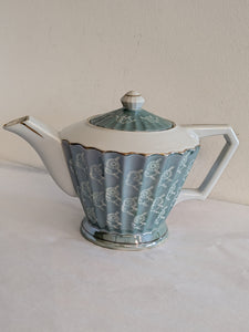 Vintage/Previously Adored Aqua Blue & Gold Teapot