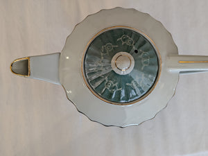 Vintage/Previously Adored Aqua Blue & Gold Teapot
