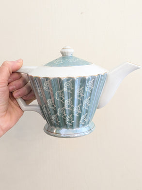 Vintage/Previously Adored Aqua Blue & Gold Teapot