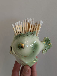 Vintage Fish Vessel with Safety Matches & Striker