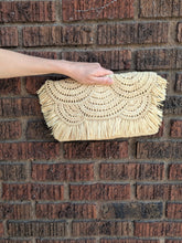 Handwoven Fringe Raffia Clutch