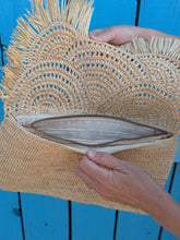 Handwoven Fringe Raffia Clutch