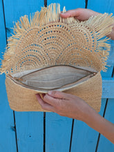 Handwoven Fringe Raffia Clutch