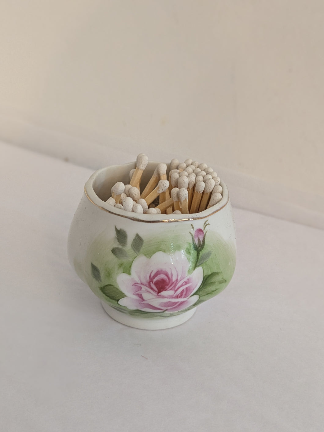 Vintage/Previously Adored Flower Vessel With Matches