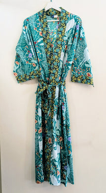 Whimsy & Wildflowers Teal Kimono Robe