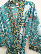 Whimsy & Wildflowers Teal Kimono Robe