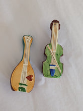 Vintage Hand-Painted Musical Instrument Salt & Pepper Shakers
