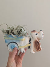 Vintage Basset Hound With Cart Planter