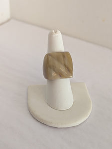Handcrafted Zebu Horn Rings from Madagascar - Square Ridge