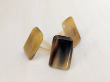 Handcrafted Zebu Horn Rings from Madagascar - Rectangle