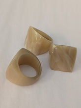 Square Ridge Handcrafted Zebu Horn Rings from Madagascar