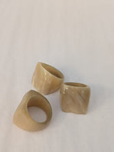 Square Ridge Handcrafted Zebu Horn Rings from Madagascar