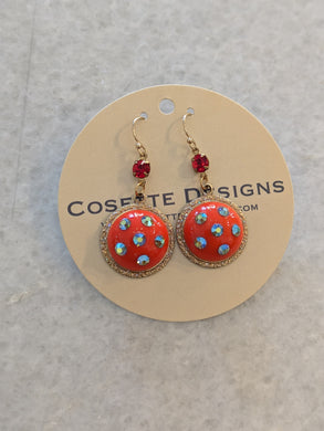 Cosette Earrings - Red Orange Circle