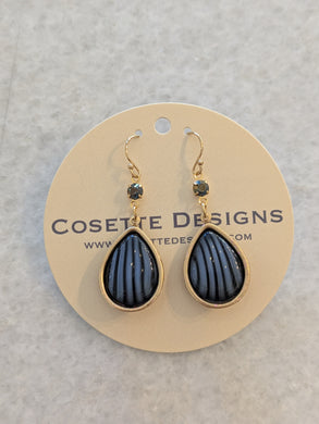 Cosette Earrings - Blue Stripe