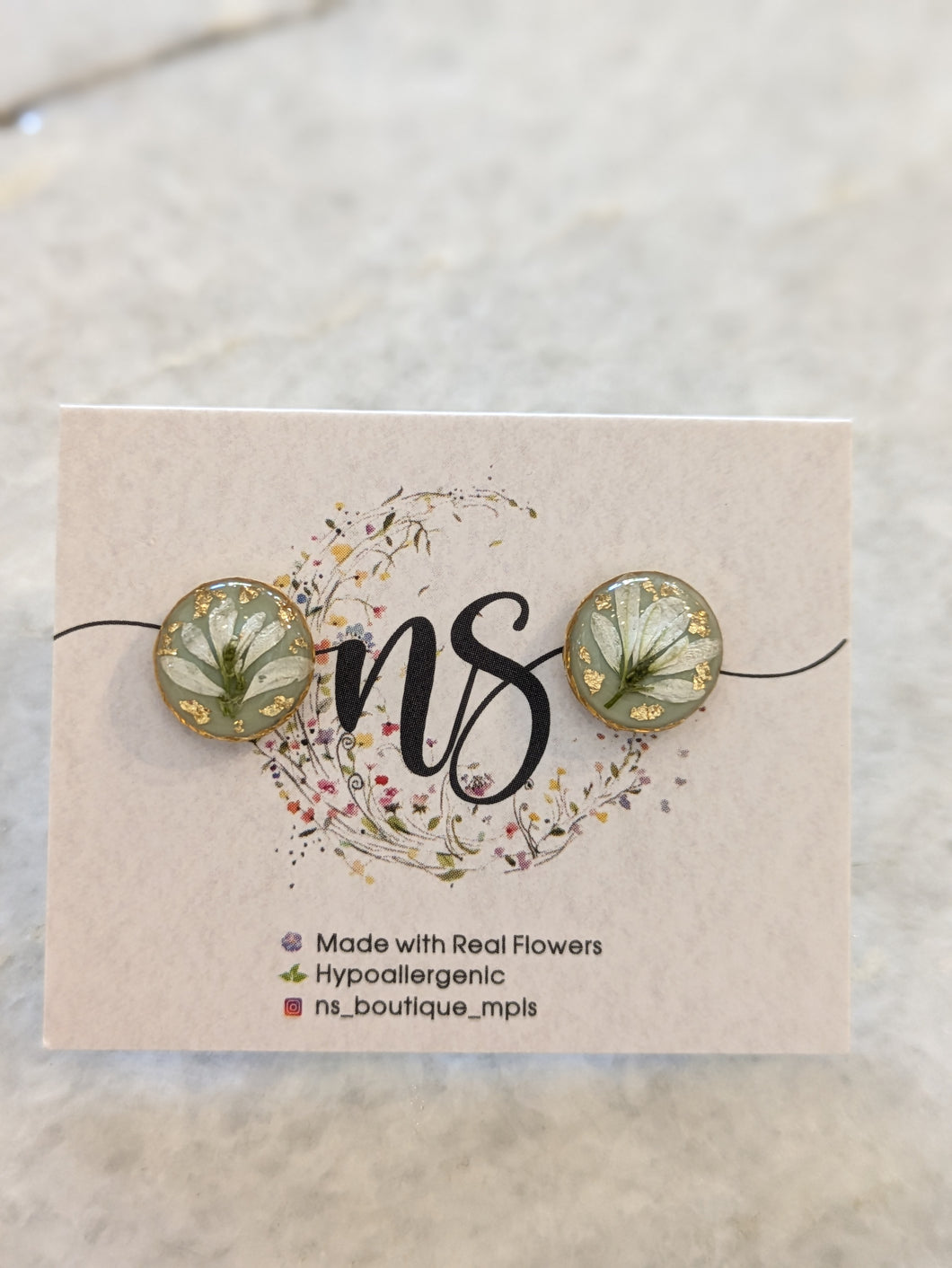 Euphorbia Mint Stud Earrings