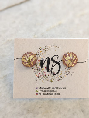 Euphorbia Pink Stud Earrings