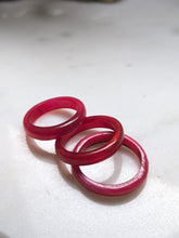 Simple Colored Handcrafted Zebu Horn Rings from Madagascar