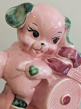 Vintage/Previously Adored Pink Dog Planter