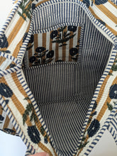 Mustard Stripe & Botanical Block Print Tote