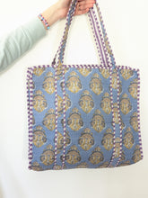 Blue Medallion Block Print Tote