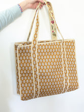 Mustard & Floral Tapestry Block Print Tote