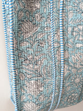 Azure Vine Quilted Block Print Tote