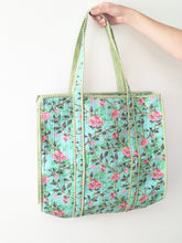 Peony Path Quilted Block Print Tote