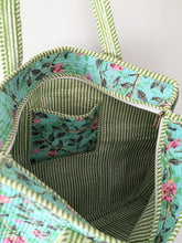 Peony Path Quilted Block Print Tote