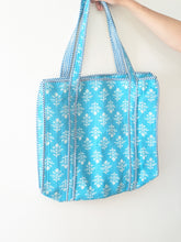 Electric Sky Quilted Block Print Tote