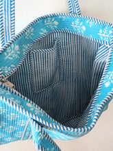 Electric Sky Quilted Block Print Tote