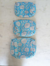 Azure Bloom Quilted Cosmetic Bag (3 Sizes, Sold Individually)