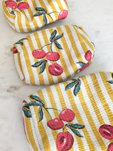Golden Cherry Quilted Cosmetic Bag (3 Sizes, Sold Individually)