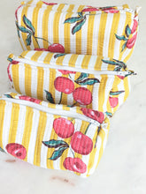 Golden Cherry Quilted Cosmetic Bag (3 Sizes, Sold Individually)