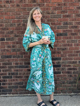 Whimsy & Wildflowers Teal Kimono Robe