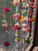 Handmade Strained Glass & Dried Flower Window Hangers/Suncatchers