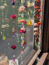 Handmade Strained Glass & Dried Flower Window Hangers/Suncatchers
