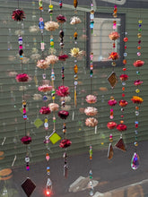 Handmade Strained Glass & Dried Flower Window Hangers/Suncatchers