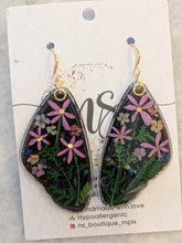 Butterfly Botanical Landscape - Real Butterfly Wing & Flower Earrings