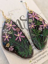 Butterfly Botanical Landscape - Real Butterfly Wing & Flower Earrings