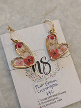 Plum Blossom Crystalgrass Heart Shaped Earrings
