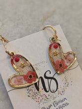 Plum Blossom Crystalgrass Heart Shaped Earrings