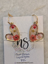 Plum Blossom Crystalgrass Heart Shaped Earrings