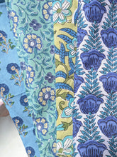 Citron & Cobalt Cloth Napkin Set- Handcrafted 100% Cotton Block Print  – Set of 4