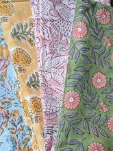 Sweet Pea & Sage Cloth Napkin Set - Handcrafted 100% Cotton Block Print  – Set of 4 Napkins