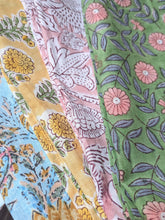 Sweet Pea & Sage Cloth Napkin Set - Handcrafted 100% Cotton Block Print  – Set of 4 Napkins