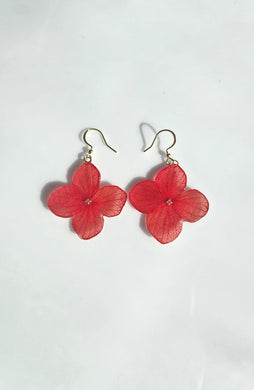Red Hydrangea Earrings