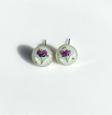 Plum Blossom Lace Flower Stud Earrings