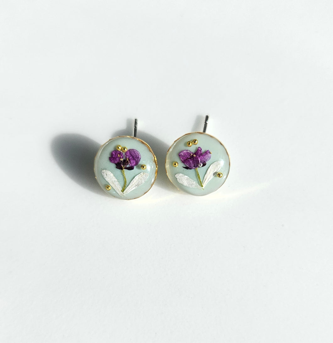 Plum Blossom Lace Flower Stud Earrings